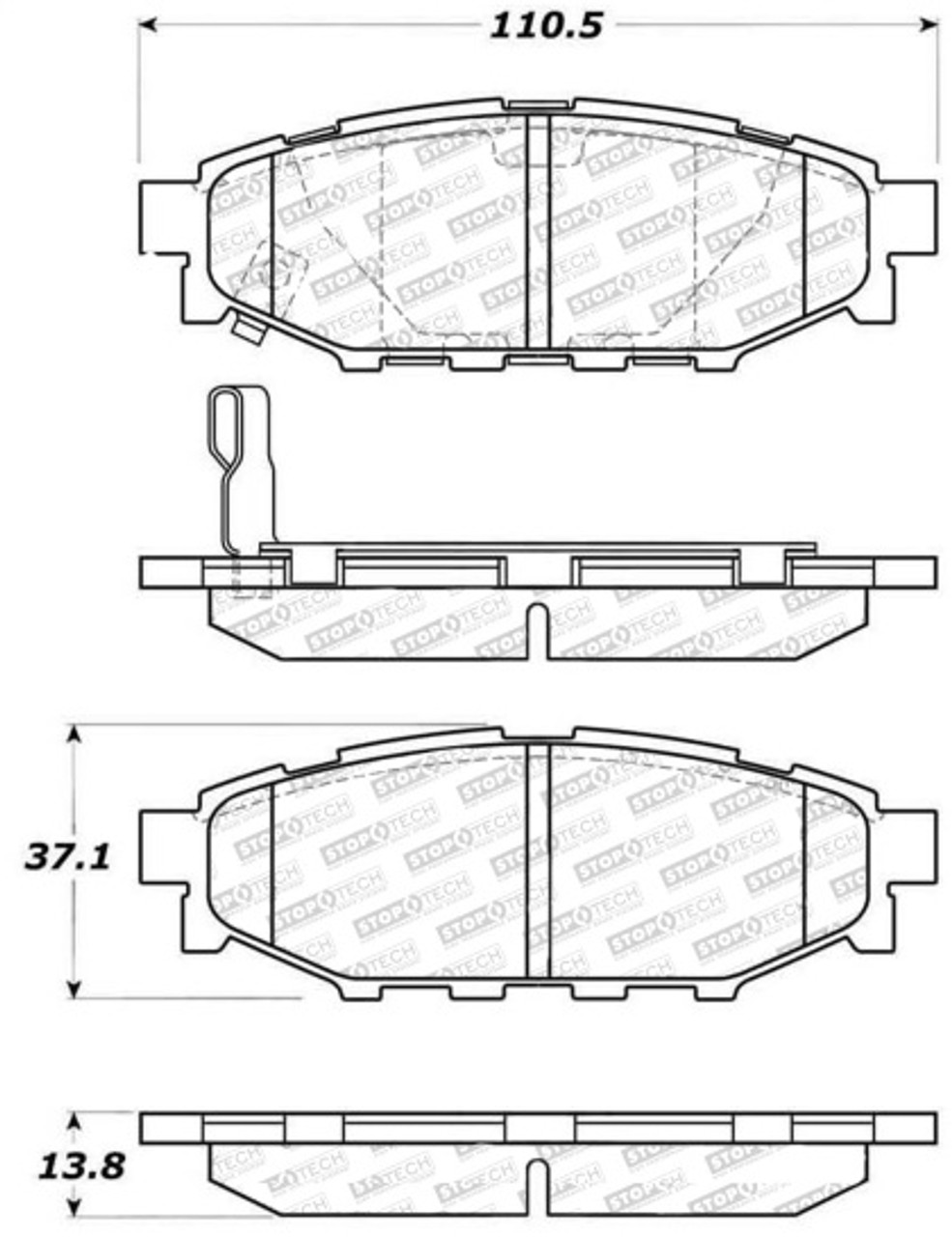 StopTech Street Select Brake Pads with Hardware