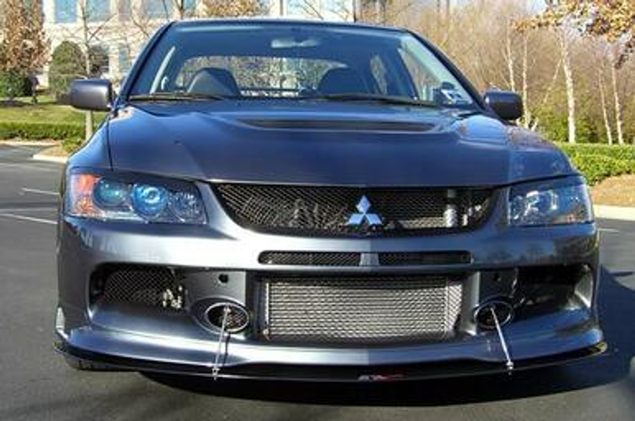 APR Carbon Fiber Front Wind Splitter with Rods for Evo 9 with OEM Lip
