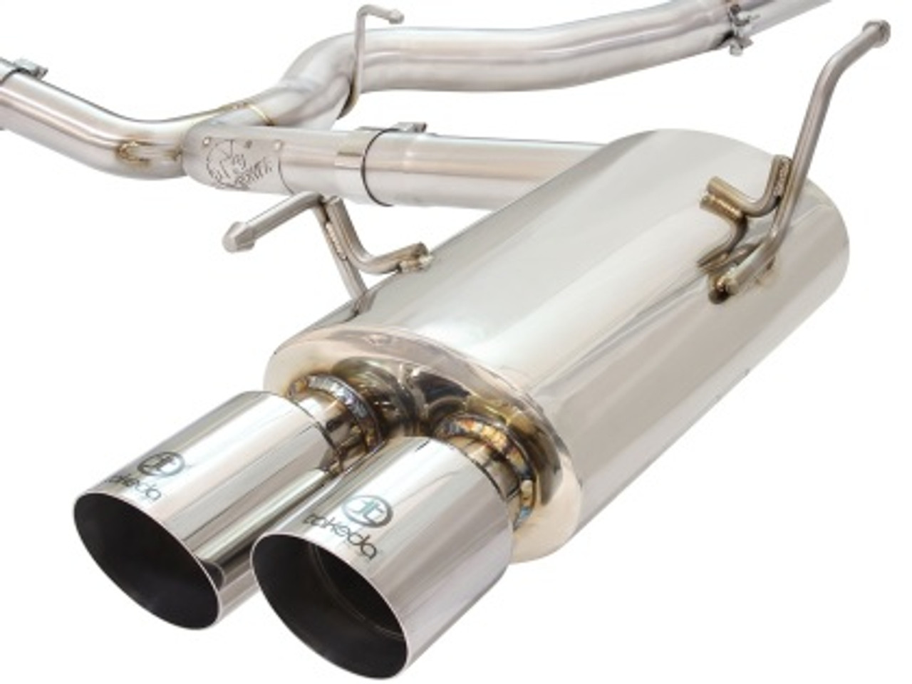 Takeda 3 IN to 2-1/4 IN 304 Stainless Steel Cat-Back Exhaust w/ Polished Tip