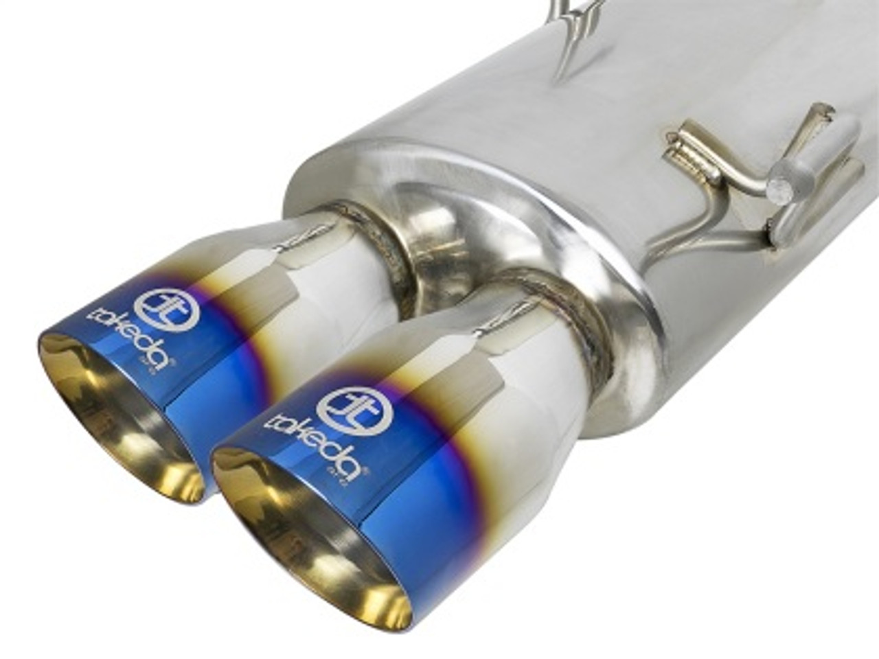 Takeda 3 IN to 2-1/4 IN 304 Stainless Steel Cat-Back Exhaust w/ Blue Flame Tip