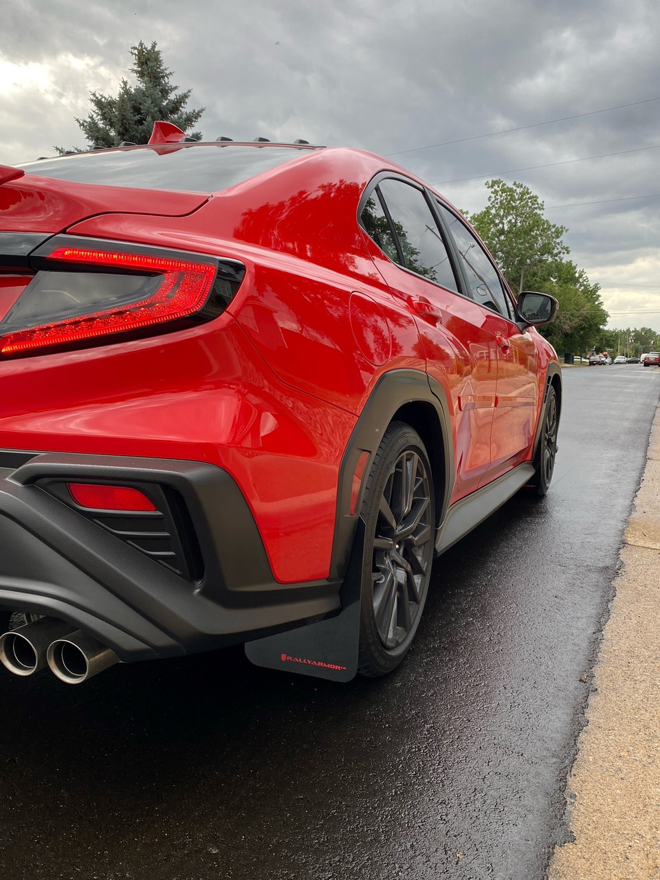 Rallyarmor 2022+ Subaru WRX Black UR Mud Flap Red Logo