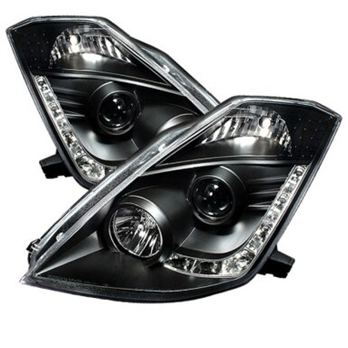 Spyder Nissan 350Z 03-05 Projector Headlights Xenon DRL Blk