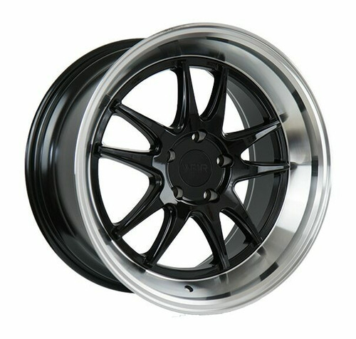 F1R F102 18x9.5 +38 Gloss Black with a Polished Lip