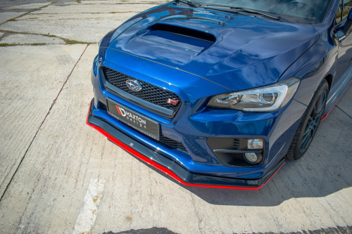 MAXTON DESIGN V1 REDLINE GLOSS BLACK FRONT LIP 2015+ WRX / 2015+ S