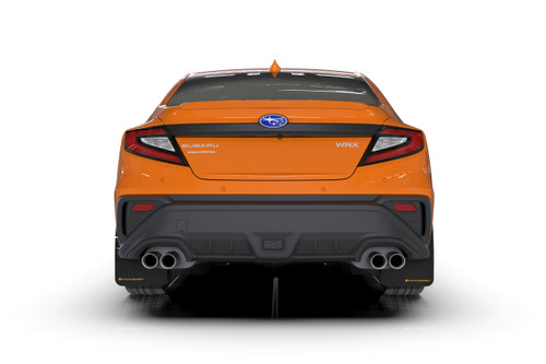 Rallyarmor 2022+ Subaru WRX Black UR Mud Flap Orange Logo