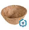 This multi-pack includes 12 Panacea Round Coco Fiber Liners, each measuring 18 inches. The coco liner enhances the visual appeal of hanging baskets. <br/><br/>