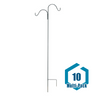 This item is a multi-pack that includes (10) Panacea Double Offset Shepherds Hook - 84 in. These decorative shepherd hooks can hold wind chimes, flowering baskets, tube feeders, or lanterns and will make your garden look more complete. They are powder-coated for added durability.<br/><br/>