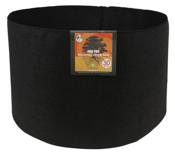 Gro Pro Essential Round Fabric Pot - Black 30 Gallon