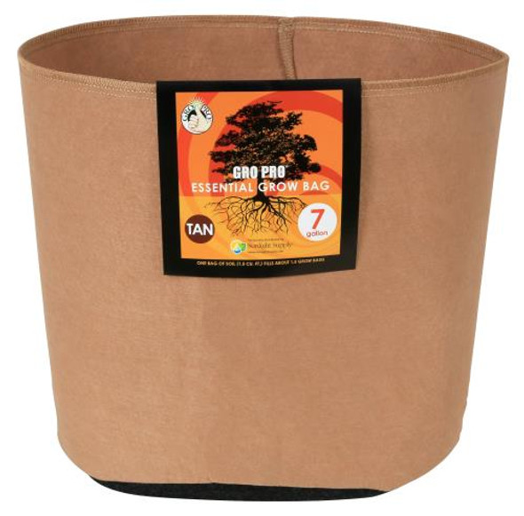 Gro Pro Essential Round Fabric Pot - Tan 7 Gallon