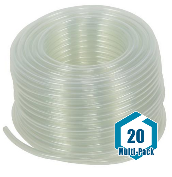 Hydro Flow Vinyl Tubing Clear 3/16 in ID - 1/4 in OD 100 ft Roll: 20 pack