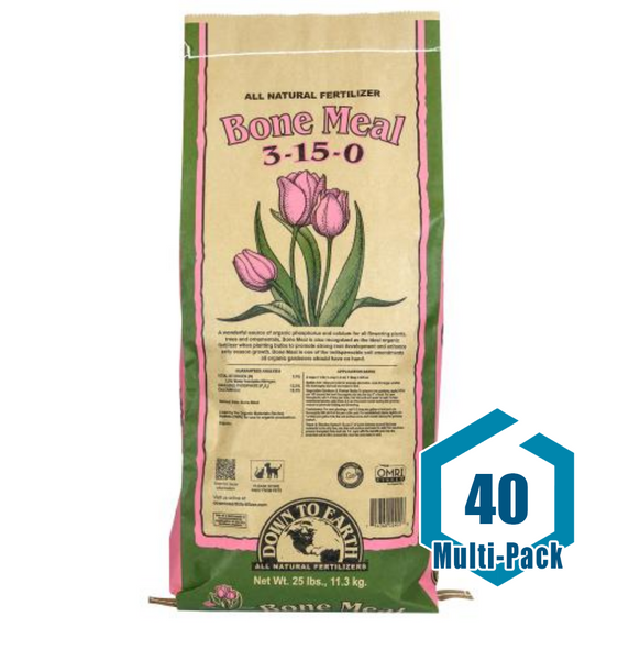 Down To Earth Bone Meal Natural Fertilizer 3-15-0 - 25 lb: 40 pack