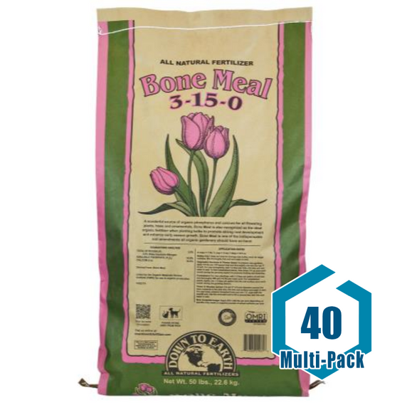 Down To Earth Bone Meal Natural Fertilizer 3-15-0 - 50 lb: 40 pack