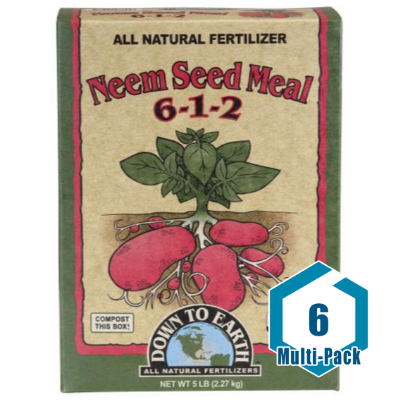 Down To Earth Neem Seed Meal Natural Fertilizer 6-1-2 OMRI - 5 lb: 6 pack