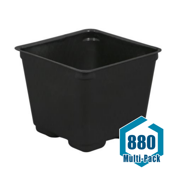 Gro Pro Square Plastic Pot Black 4 in : 880 pack