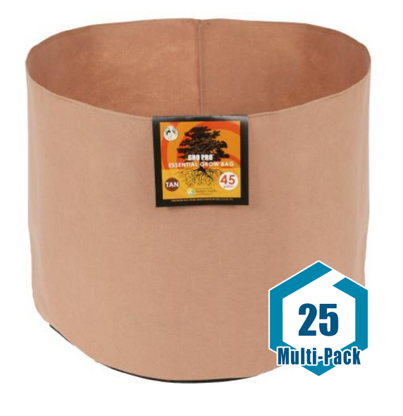 Gro Pro Essential Round Fabric Pot - Tan 45 Gallon: 25 pack