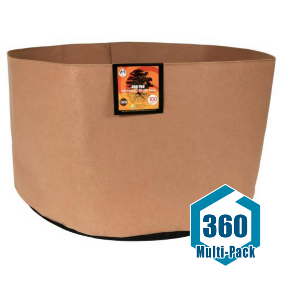 Gro Pro Essential Round Fabric Pot - Tan 100 Gallon: 360 pack
