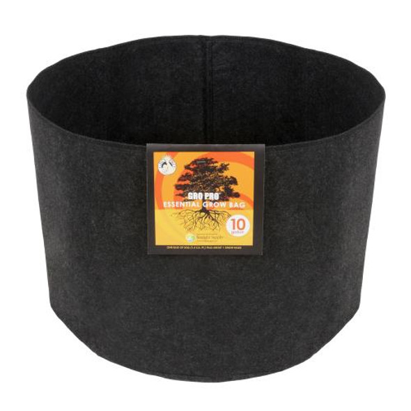 Gro Pro Essential Round Fabric Pot - Black 10 Gallon