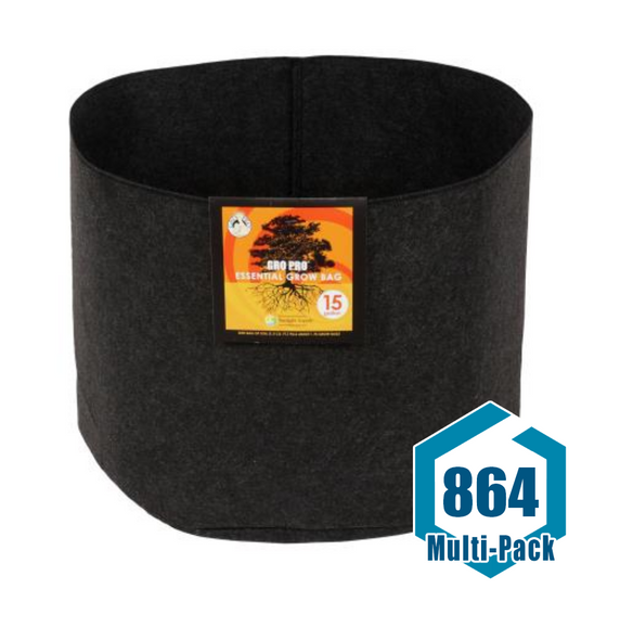 Gro Pro Essential Round Fabric Pot - Black 15 Gallon: 864 pack