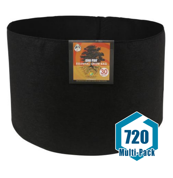 Gro Pro Essential Round Fabric Pot - Black 30 Gallon: 720 pack