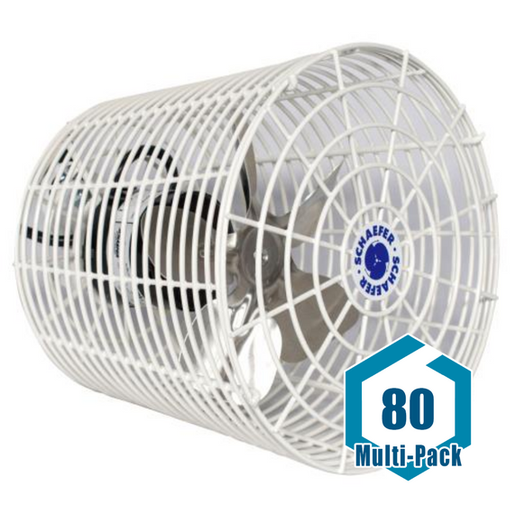 Schaefer Versa-Kool Circulation Fan 8 in w/ Tapered Guards Cord & Mount - 450 CFM: 80 pack