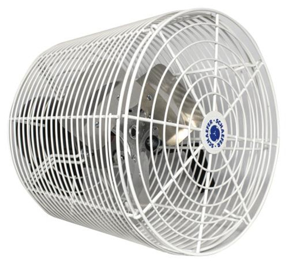 Schaefer Versa-Kool Circulation Fan 12 in w/ Tapered Guards, Cord & Mount - 1470 CFM