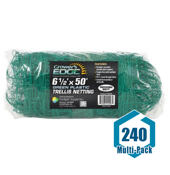 Grower's Edge Green Trellis Netting 6.5 ft x 50 ft : 240 pack