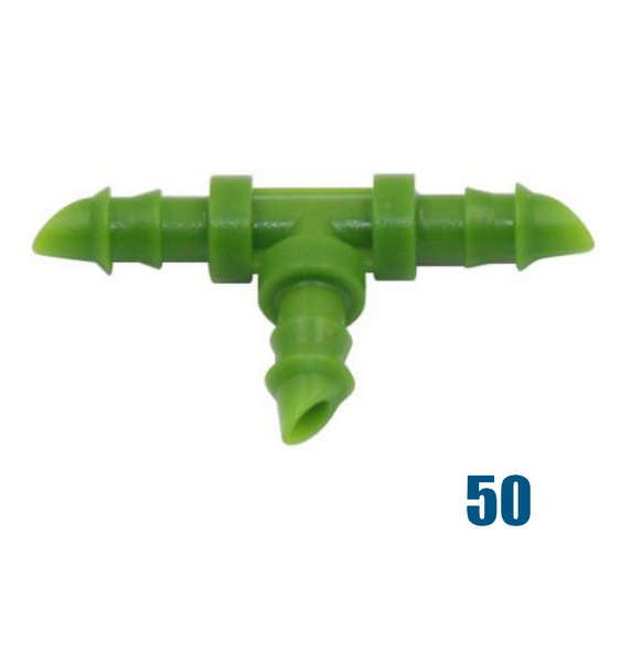 FloraFlex 1/4 in Barbed T Fitting : 50 pack