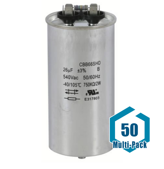 Replacement Capacitors HPS 1000 - 26 MFD 525 Volt (Single/Wet): 50 pack