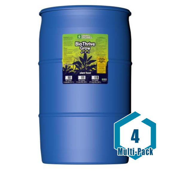 GH General Organics BioThrive Grow 55 Gallon: 4 pack