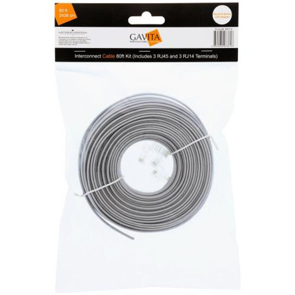 Gavita E-Series LED Adapter Interconnect Cable 80ft Kit (Includes 3 RJ45 and 3 RJ14 Terminals)