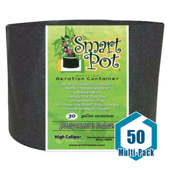 Smart Pot Black 30 Gallon: 50 pack