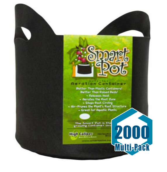 Smart Pot Black 3 Gallon w/ handles: 2000 pack