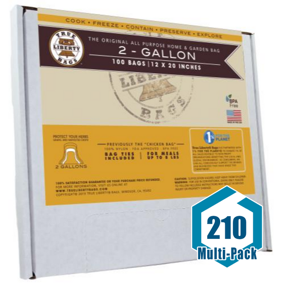 True Liberty 2 Gallon Bags 12 in x 20 in (100/pack): 210 pack