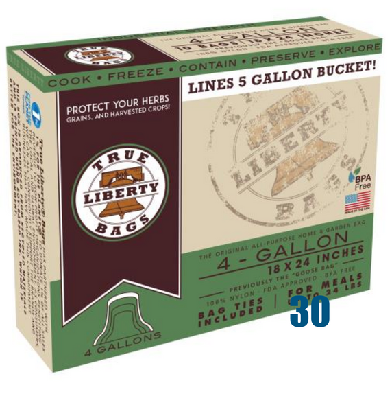 True Liberty 4 Gallon Bags 18 in x 24 in (25/pack): 30 pack