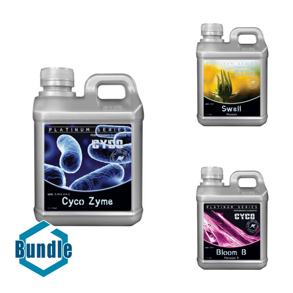 CYCO Zyme 1 Liter bundled with CYCO Swell 1 Liter bundled with CYCO Bloom B 1 Liter