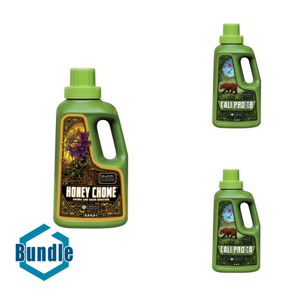 Emerald Harvest Honey Chome Quart/0.95 Liter bundled with Emerald Harvest Cali Pro Grow B Quart/0.95 Liter bundled with Emerald Harvest Cali Pro Grow A Quart/0.95 Liter