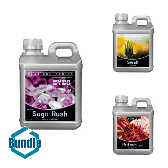 CYCO Suga Rush 1 Liter bundled with CYCO Swell 1 Liter bundled with CYCO Potash Plus 1 Liter