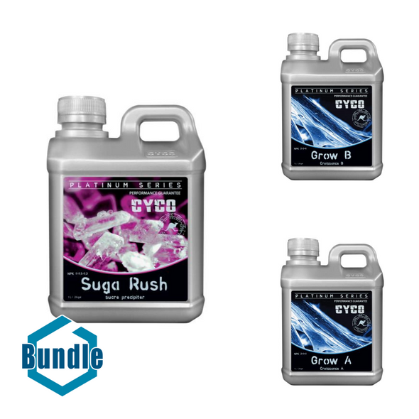 CYCO Suga Rush 1 Liter bundled with CYCO Grow B 1 Liter bundled with CYCO Grow A 1 Liter