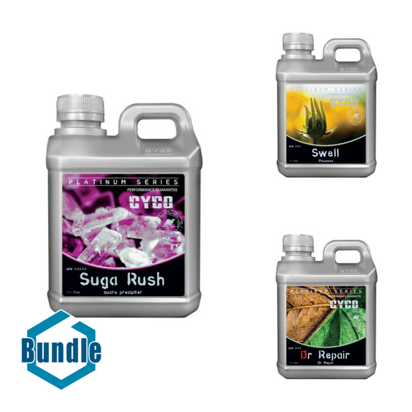 CYCO Suga Rush 1 Liter bundled with CYCO Swell 1 Liter bundled with CYCO Dr. Repair 1 Liter