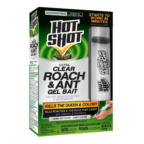 Hot Shot Ultra Clear Roach & Ant Gel Bait Indoor Outdoor - 2.5 oz