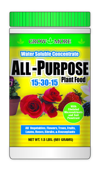 Grow More All Purpose Plant Food Water Soluble Fertilizer 24-5-15 - 3 lb