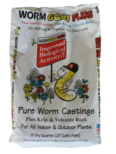 Wormgold Plus Worm Castings Natural & Organic Soil Amendment - 8 qt