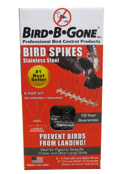 Bird-B-Gone Stainless Steel Bird Spikes - 6 ft