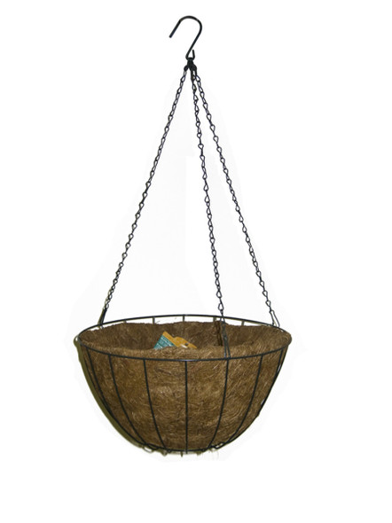 Panacea Growers Hanging Basket With Liner - 14 in - Green