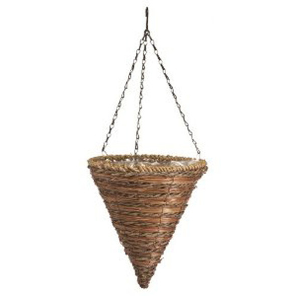 Panacea Rope & Fern Cone Hanging Basket - 12 in