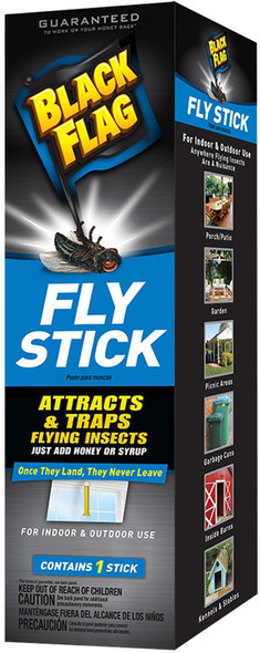 Black Flag Fly Stick Attracts & Traps Flying Insects