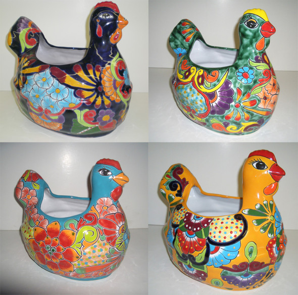 Talavera Chicken Planter - SM