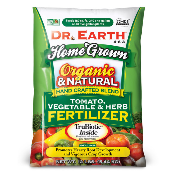 Dr. Earth Home Grown Premium Tomato, Vegetable & Herb Fertilizer 4-6-3 - 12 lb
