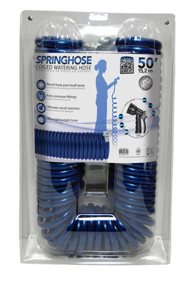 Plastair SpringHose Coiled Watering Hose with Nozzle - 50 ft - 9772