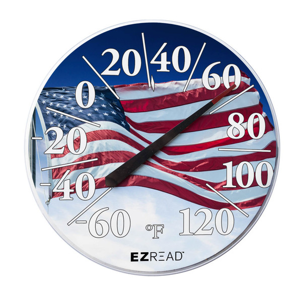 E-Z Read Dial Thermometer - 12.5 in - American Flag